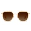 Women Krewe Sunglasses | Austin Champagne 18K Titanium Polarized