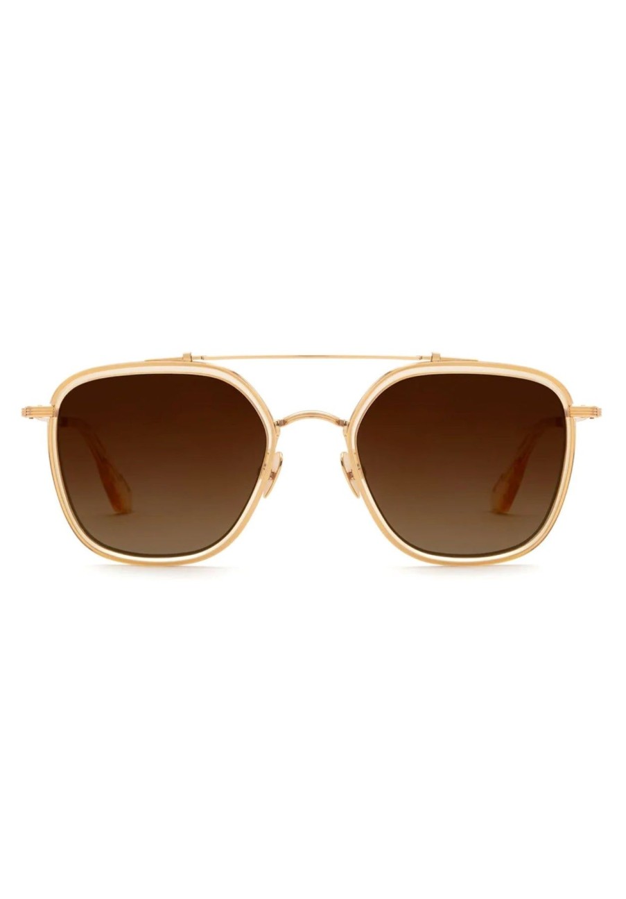 Women Krewe Sunglasses | Austin Champagne 18K Titanium Polarized