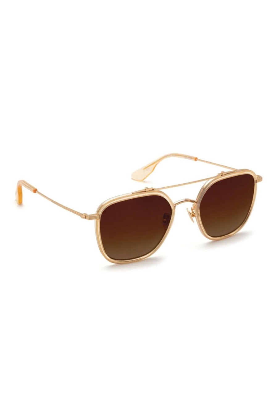 Women Krewe Sunglasses | Austin Champagne 18K Titanium Polarized