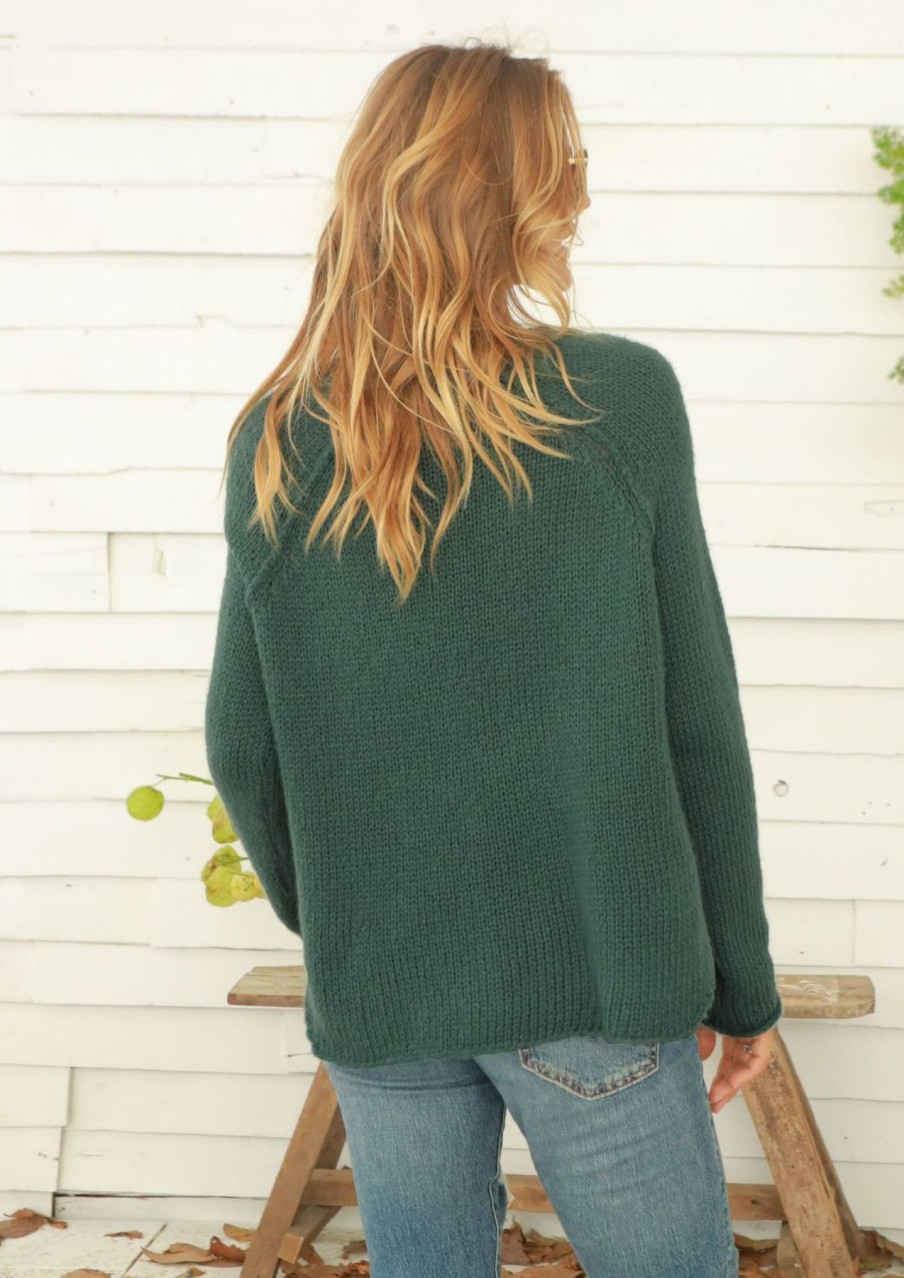 Women Wooden Ships Sweaters | Weekend Raglan Crew Juniper/Mojito