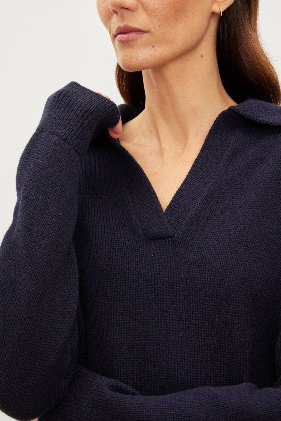 Women Velvet Sweaters | Lucie Sweater Navy