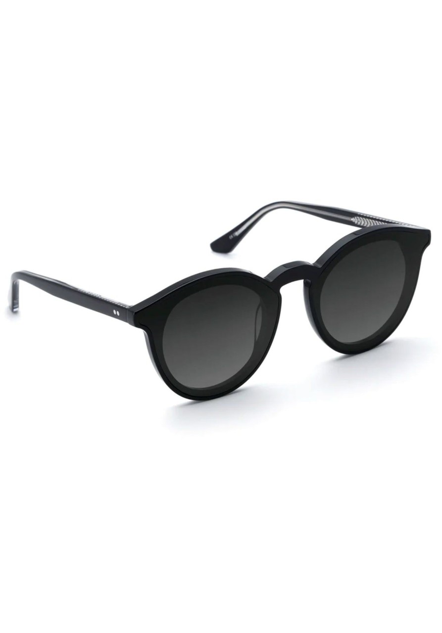 Women Krewe Sunglasses | Collins Nylon Black + Black Crystal