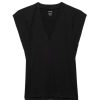 Women FRAME Tees & Tanks | Le Mid Rise V Neck Tee Noir