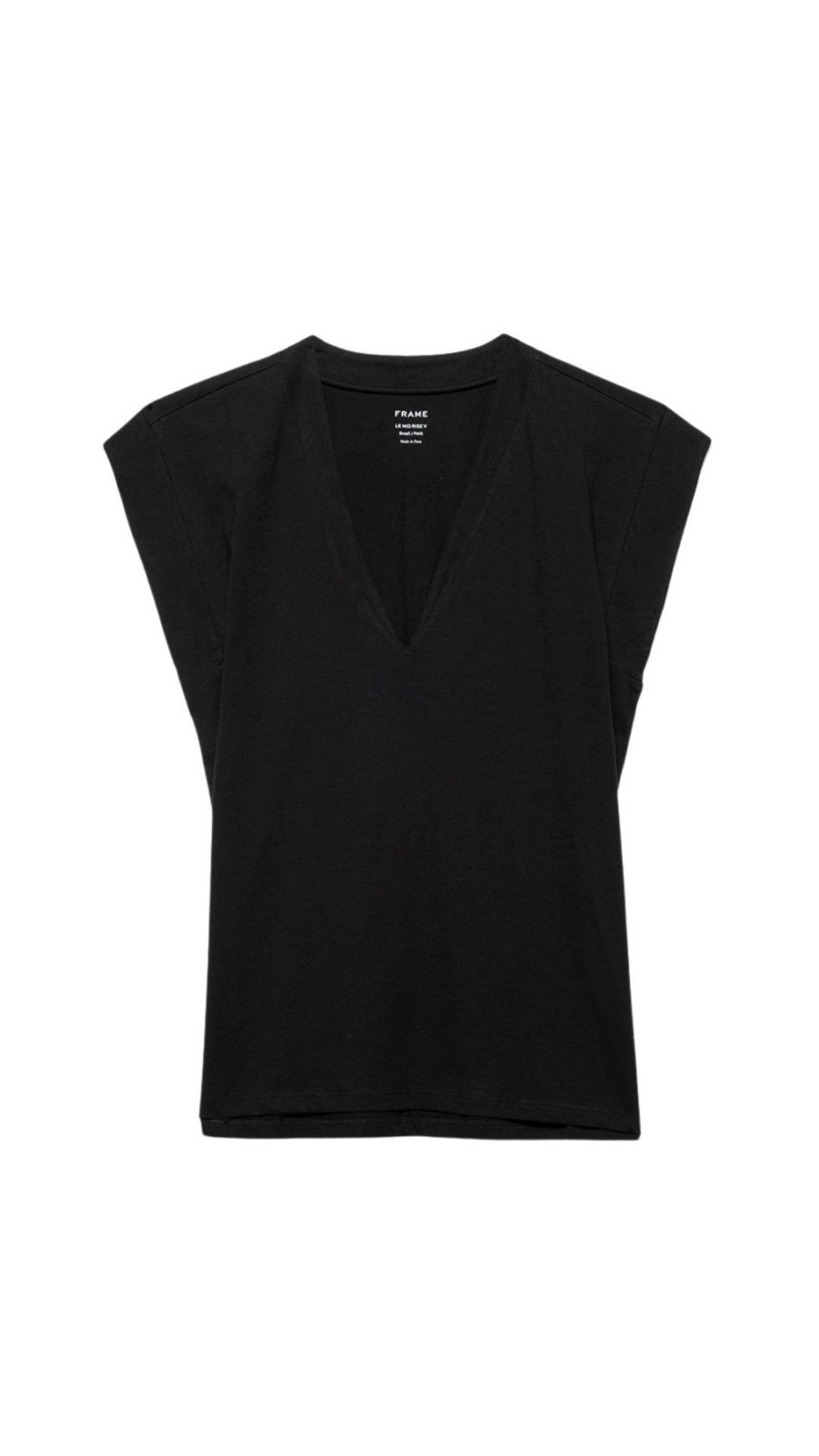 Women FRAME Tees & Tanks | Le Mid Rise V Neck Tee Noir