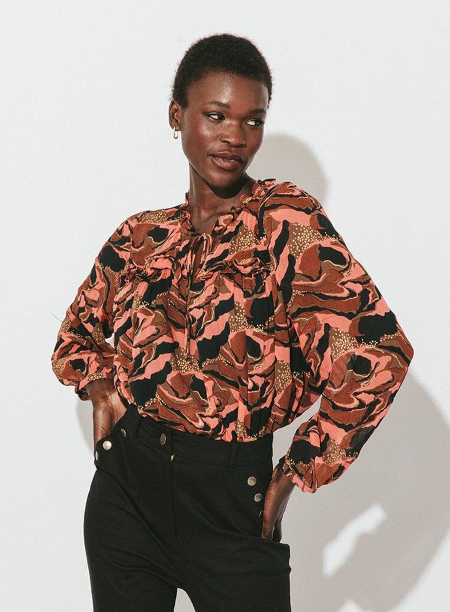 Women Cleobella Shirts & Blouses | Octavia Printed Blouse Canyon