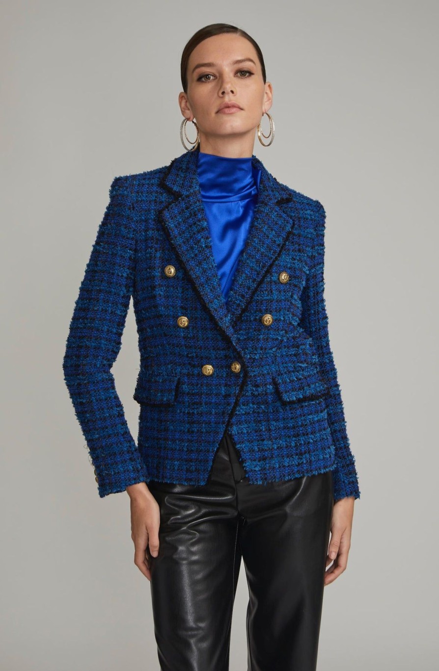 Women Generation Love Blazers | Eliza Tweed Blazer Blue/Black