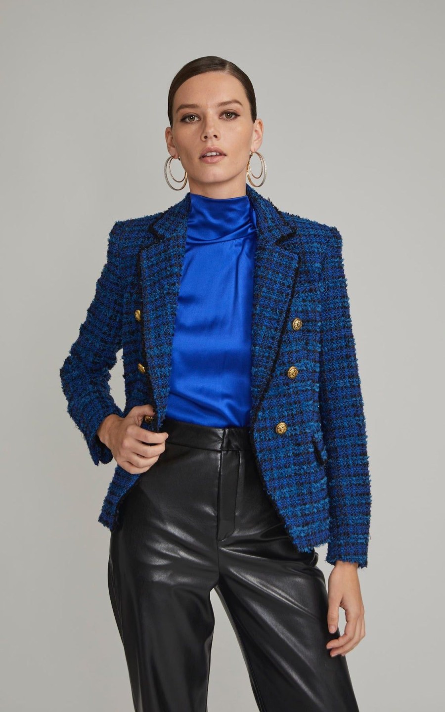 Women Generation Love Blazers | Eliza Tweed Blazer Blue/Black