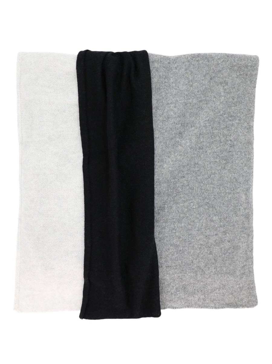 Women Autumn Cashmere Scarves | Tripod Scarf Black/Greys