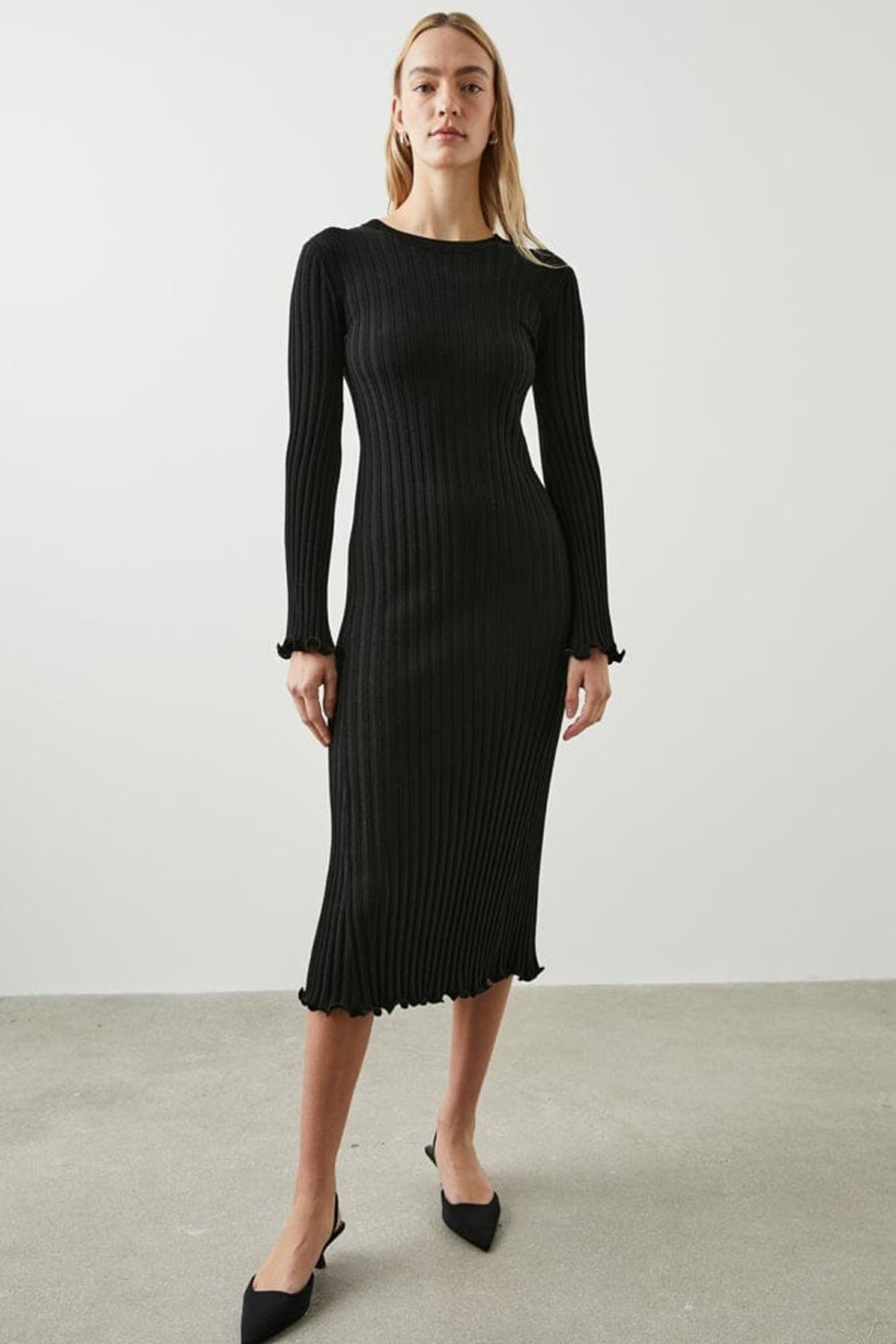 Women Rails Midi & Maxi | Marin Knit Dress Black