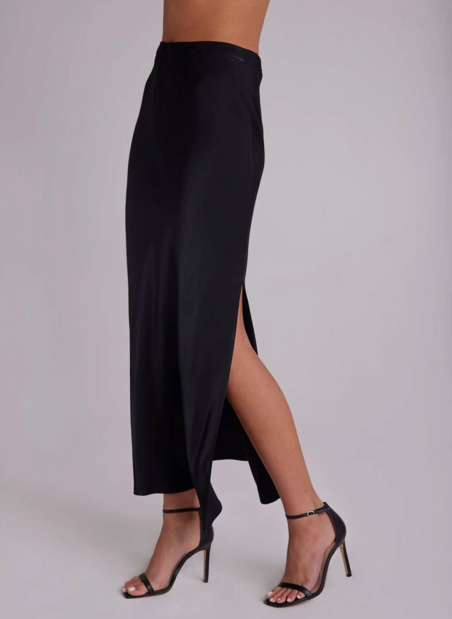 Women Bella Dahl Skirts | Side Slit Bias Maxi Skirt Black