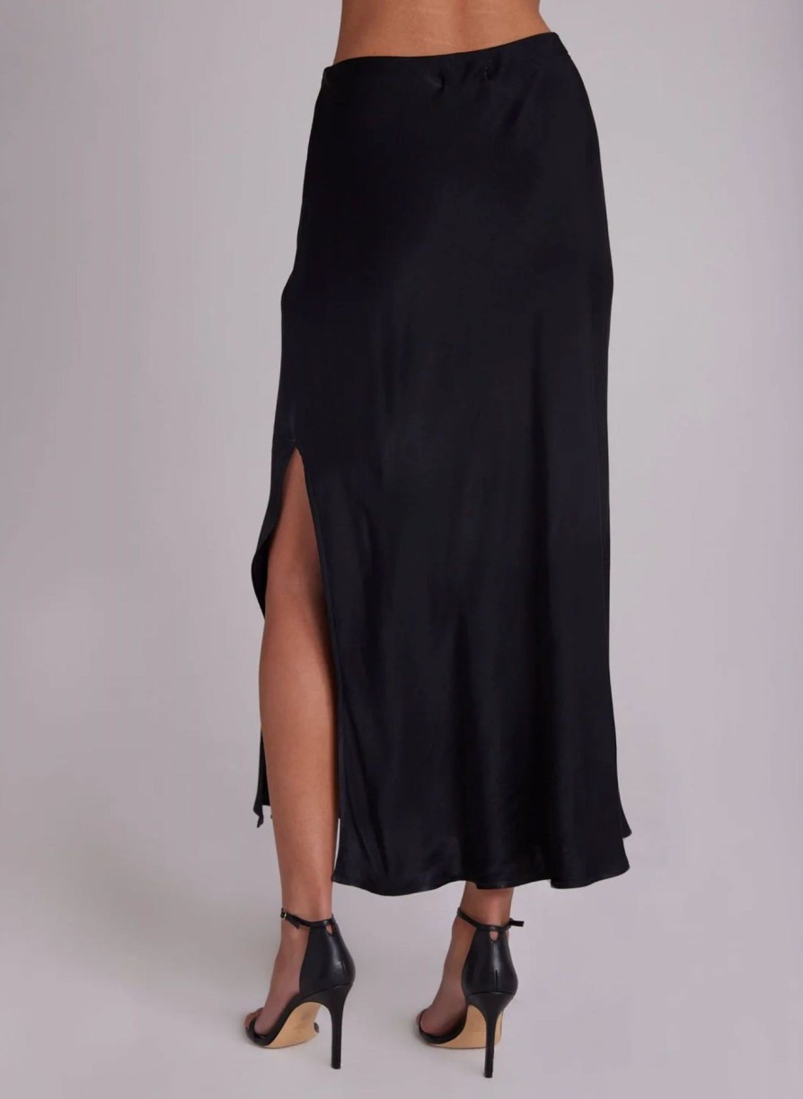 Women Bella Dahl Skirts | Side Slit Bias Maxi Skirt Black