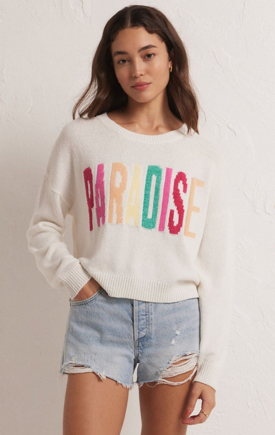 Women Z Supply Sweaters | Paradise Sweater White