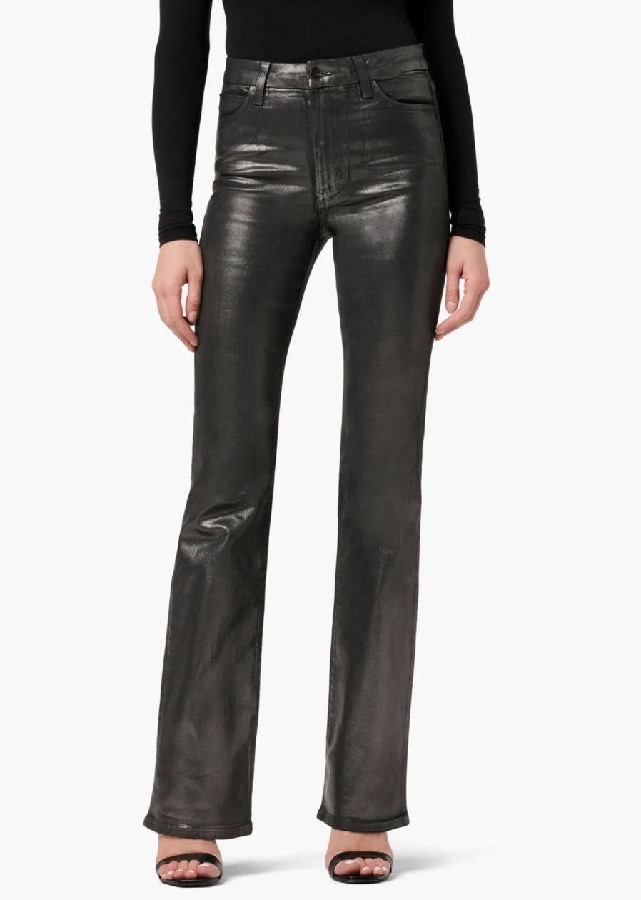 Women Joe's Jeans Denim | Hi Honey Bootcut Coated Jeans In Foil Gunmetal