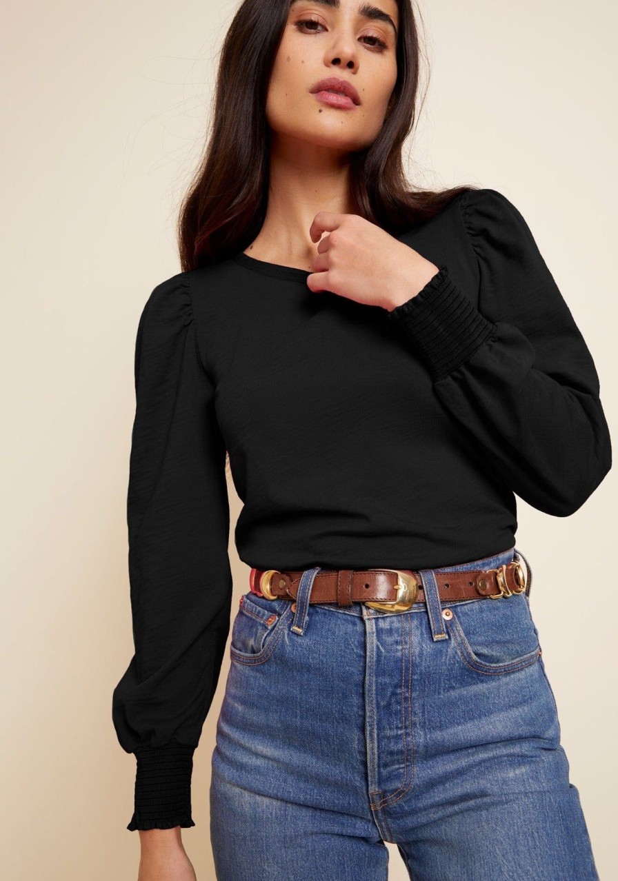 Women NATION LTD Shirts & Blouses | Floris Tie Back Top Jet Black