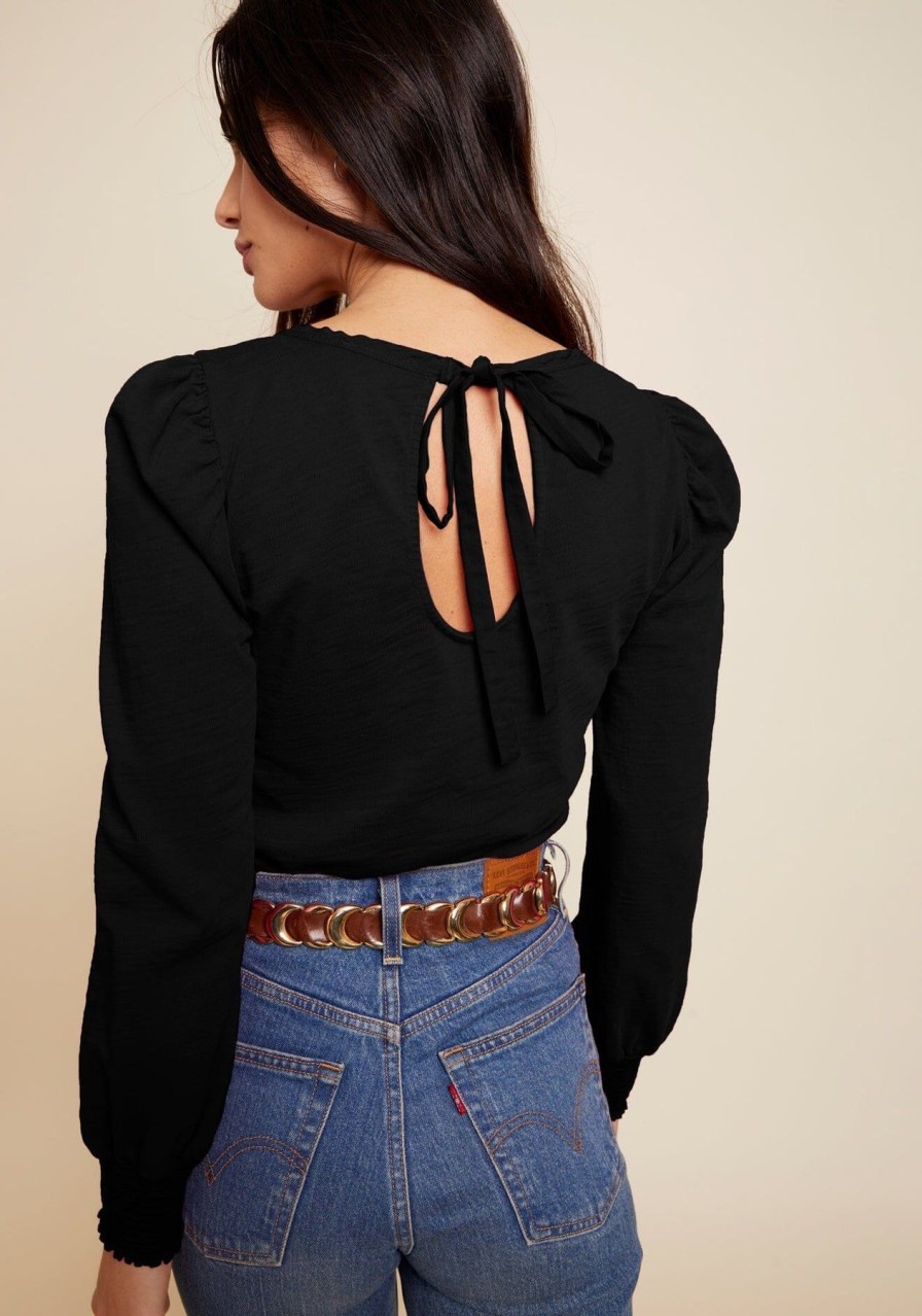 Women NATION LTD Shirts & Blouses | Floris Tie Back Top Jet Black