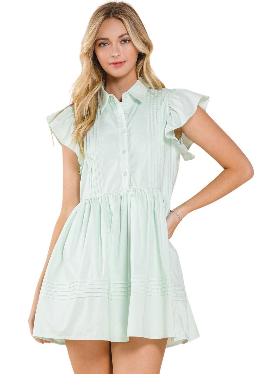 Women Anna Rae Mini | Elizabeth Shirt Dress Mint