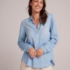 Women Bella Dahl Shirts & Blouses | Pocket Button Down Caribbean Wash