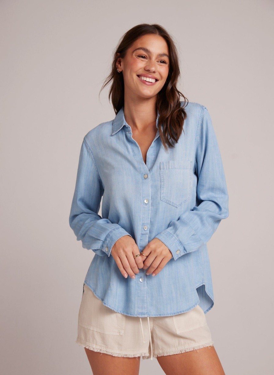 Women Bella Dahl Shirts & Blouses | Pocket Button Down Caribbean Wash