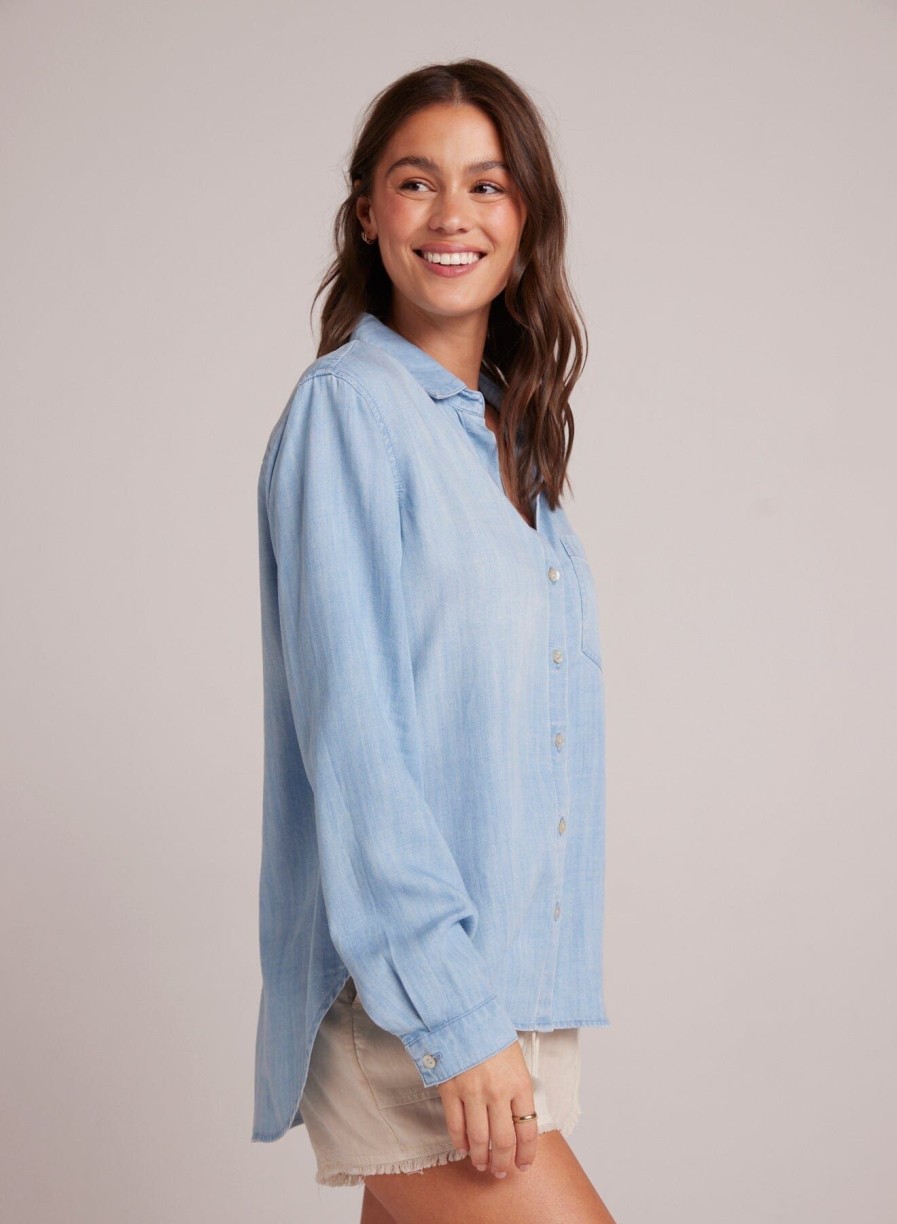 Women Bella Dahl Shirts & Blouses | Pocket Button Down Caribbean Wash