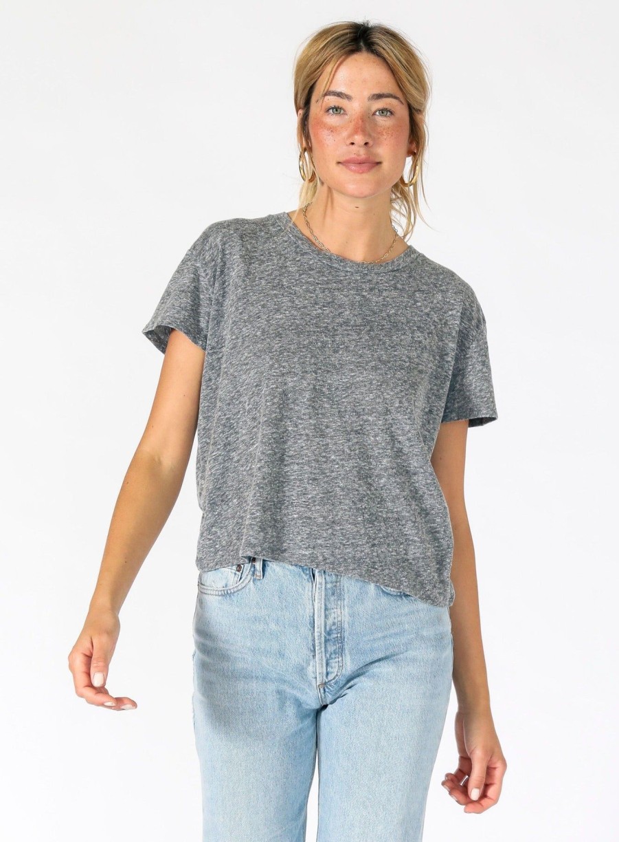 Women Perfect White Tee Tees & Tanks | Harley Boxy Crew Heather Grey