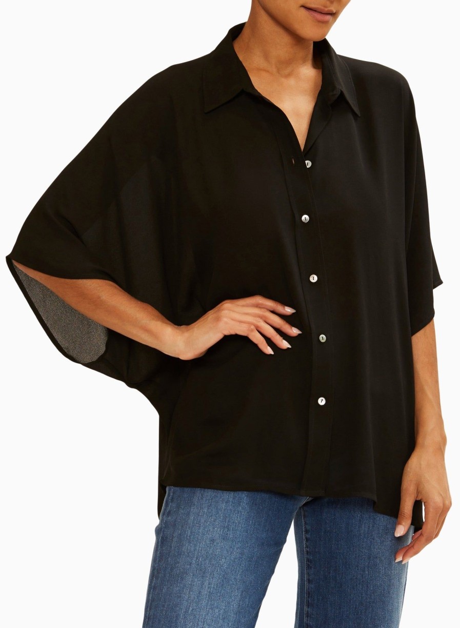 Women Ramy Brook Shirts & Blouses | Mackenzie Top Black