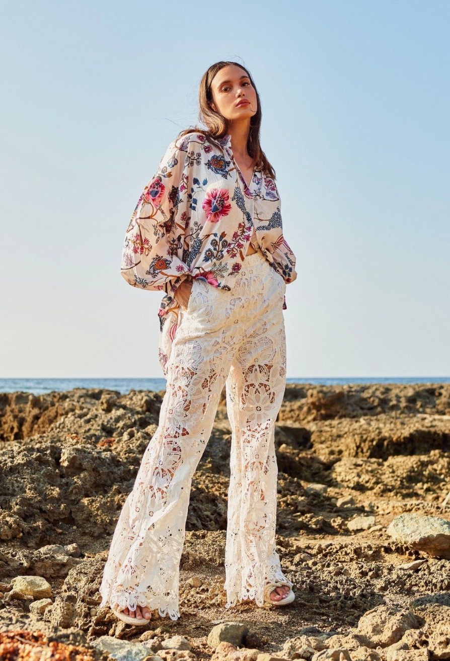 Women Charina Sarte Shirts & Blouses | Liberty Floral Top White Floral