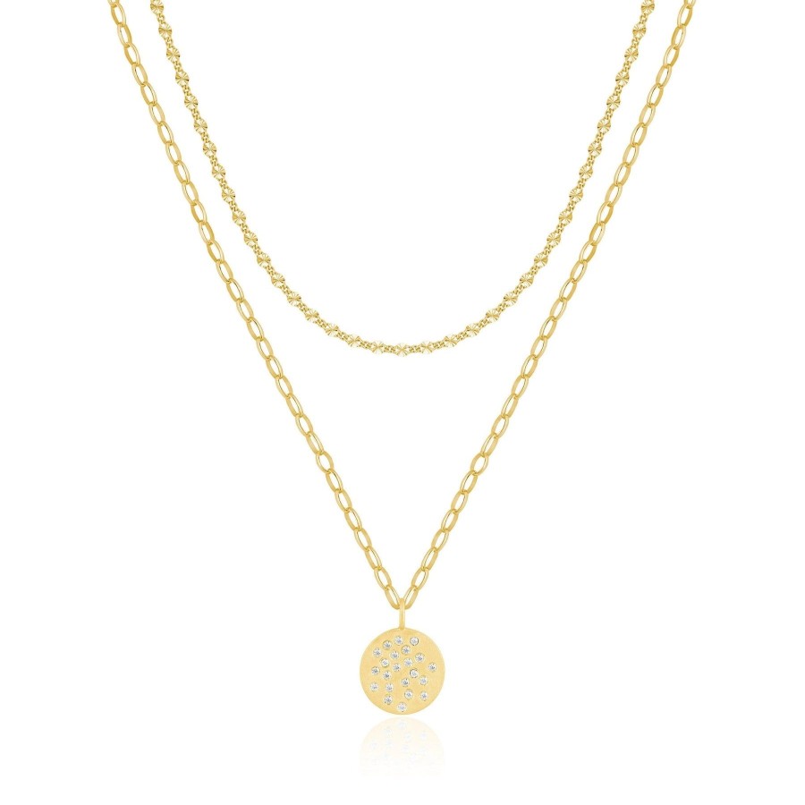 Women Ela Rae Necklaces | Double Layer Sprinkle Disc Multi