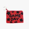 Women Uniquities Handbags | Red/Black Game Day Keychain Pouch