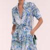 Women Poupette St Barth Vacation | Bettina V Mini Dress Blue Foulard