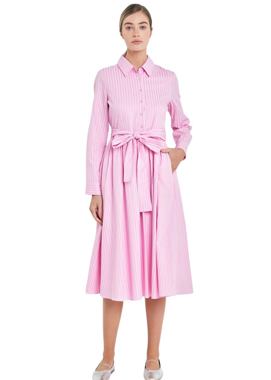 Women Anna Rae Midi & Maxi | Anna Marie Shirt Dress Pink