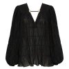 Women Aje. Shirts & Blouses | Evelina Ruched Blouse Black