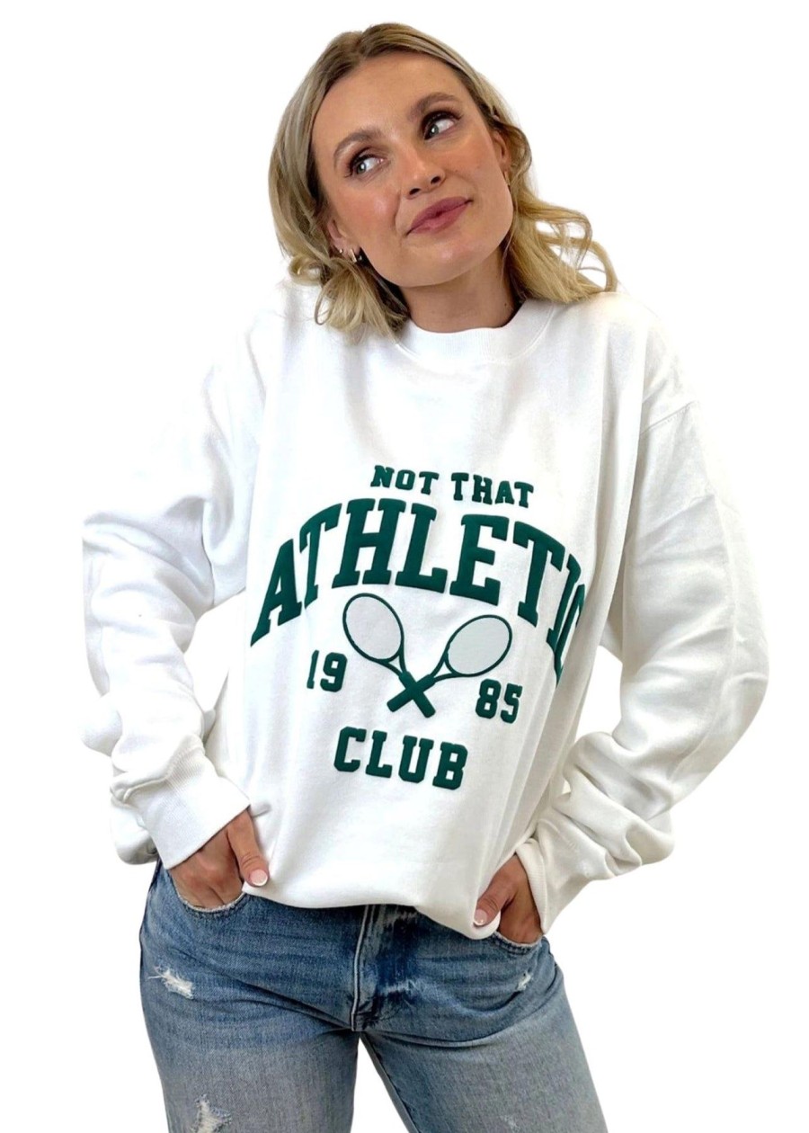 Women Uniquities | Not That Athletic Club Sweatshirt White