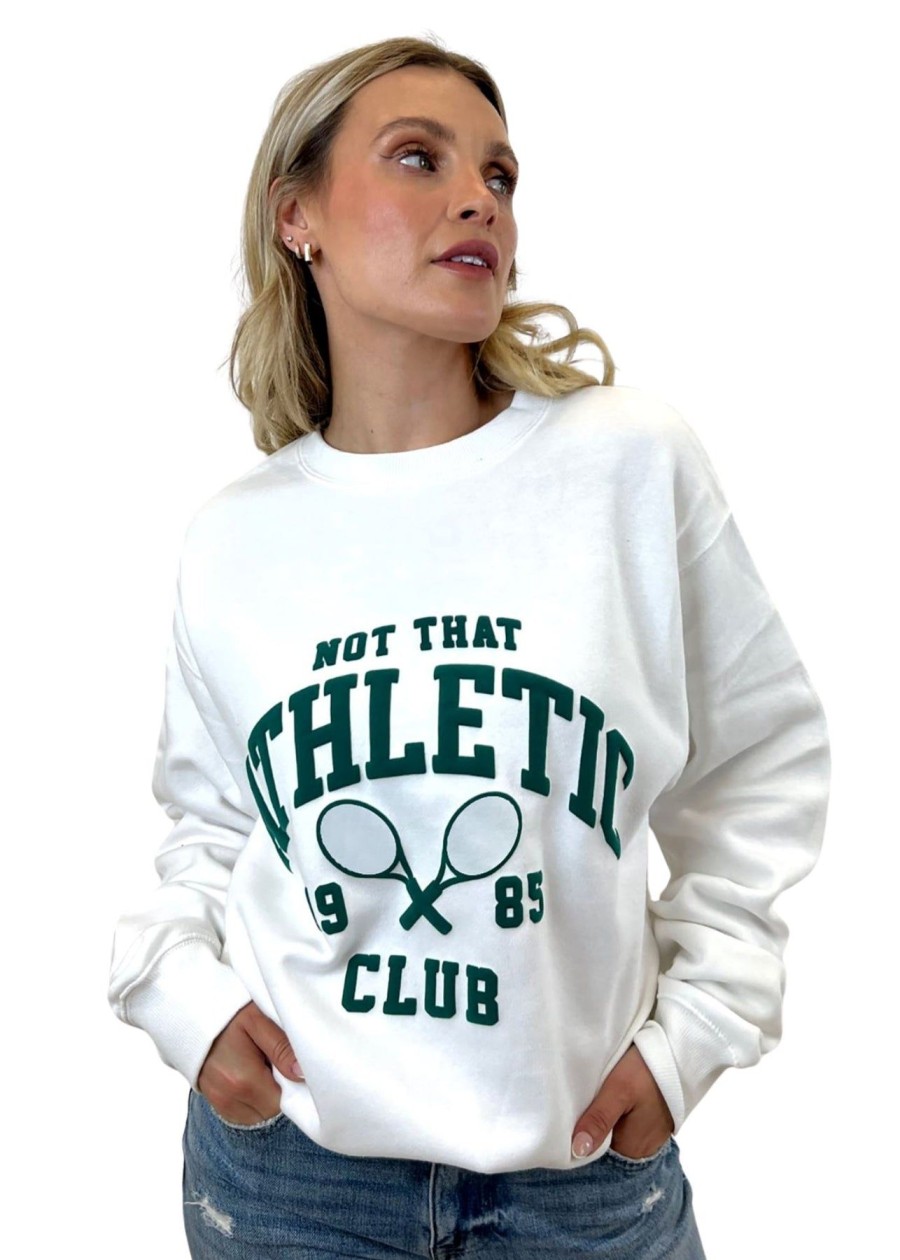 Women Uniquities | Not That Athletic Club Sweatshirt White