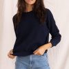 Women Perfect White Tee | Allman Thermal Quilted Sweatshirt Navy