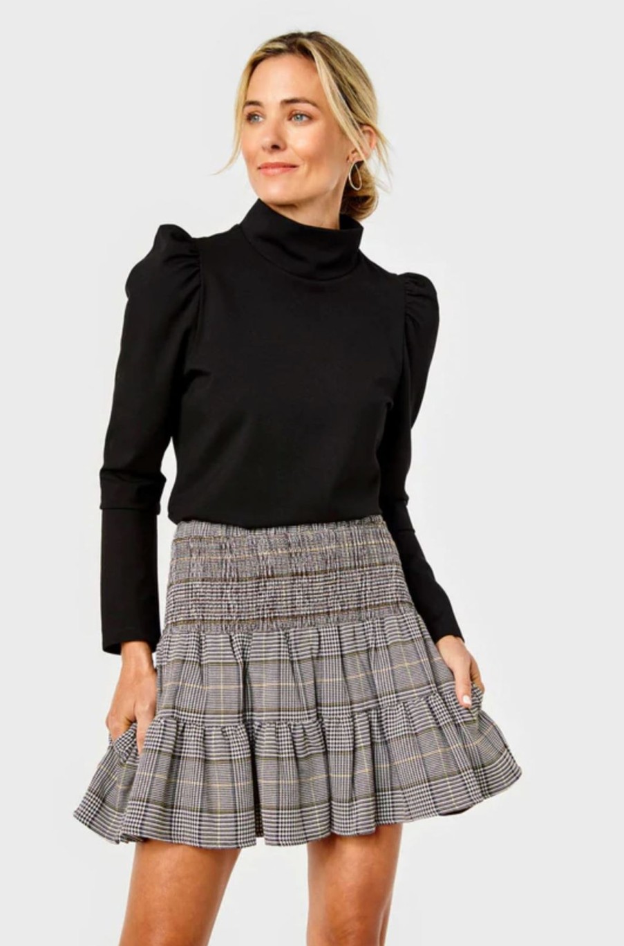 Women Cartolina Nantucket Skirts | Kylie Skirt Tweed Saddle