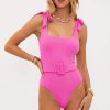 Women Beach Riot | Sydney One Piece Pink Scrunch