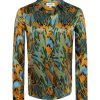 Women L'AGENCE Shirts & Blouses | Tyler Long Sleeve Shirt Blue Multi Parrot