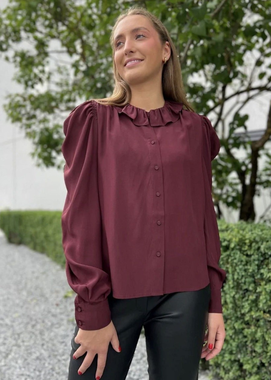 Women Ulla Johnson Shirts & Blouses | Dara Blouse Mahogany