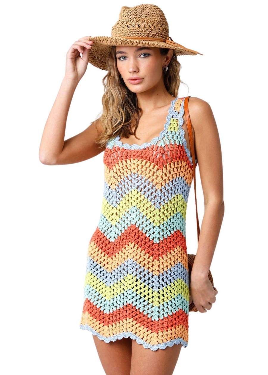 Women Spencer & Ella Vacation | Lexi Crochet Mini Dress Multi