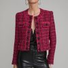 Women Generation Love Blazers | Karson Tweed Jacket Hot Pink/Black