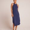 Women Bella Dahl Vacation | Fitted Halter Midi Dress Nautical Navy