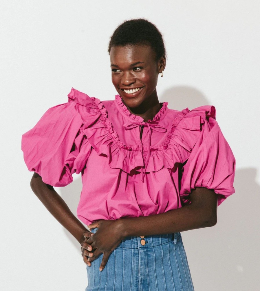 Women Cleobella Shirts & Blouses | Janet Blouse Bright Pink