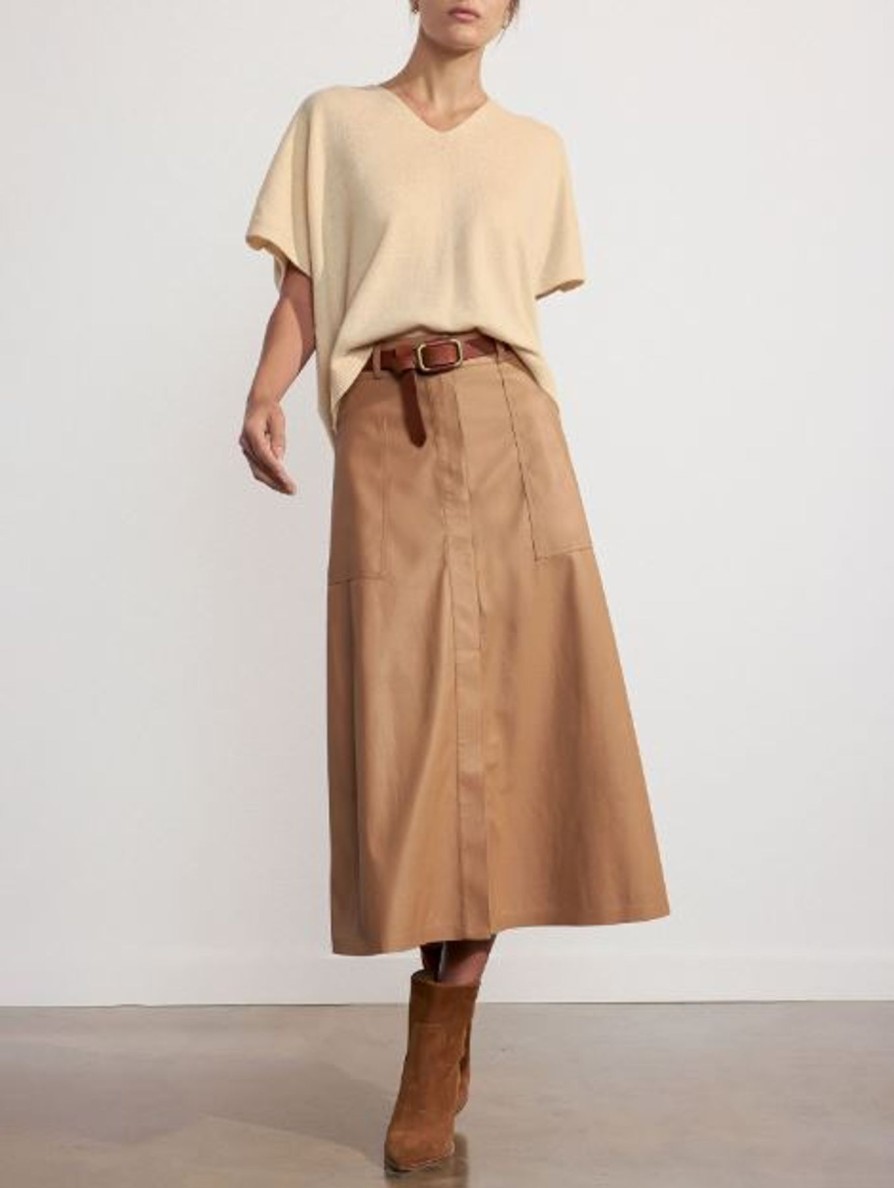 Women Brochu Walker Skirts | Mica Vegan Leather Skirt Dunes