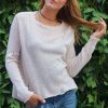 Women Wooden Ships Sweaters | Kaya Distressed Crew Light Weight Half Moon