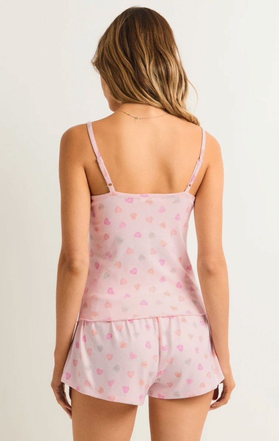 Women Z Supply | Candy Hearts Cami Whisper Pink