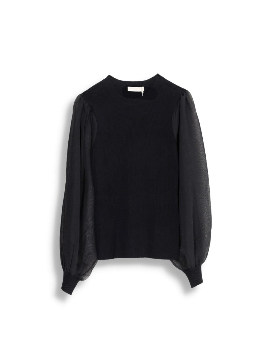 Women Ulla Johnson Shirts & Blouses | Sabrina Pullover Noir