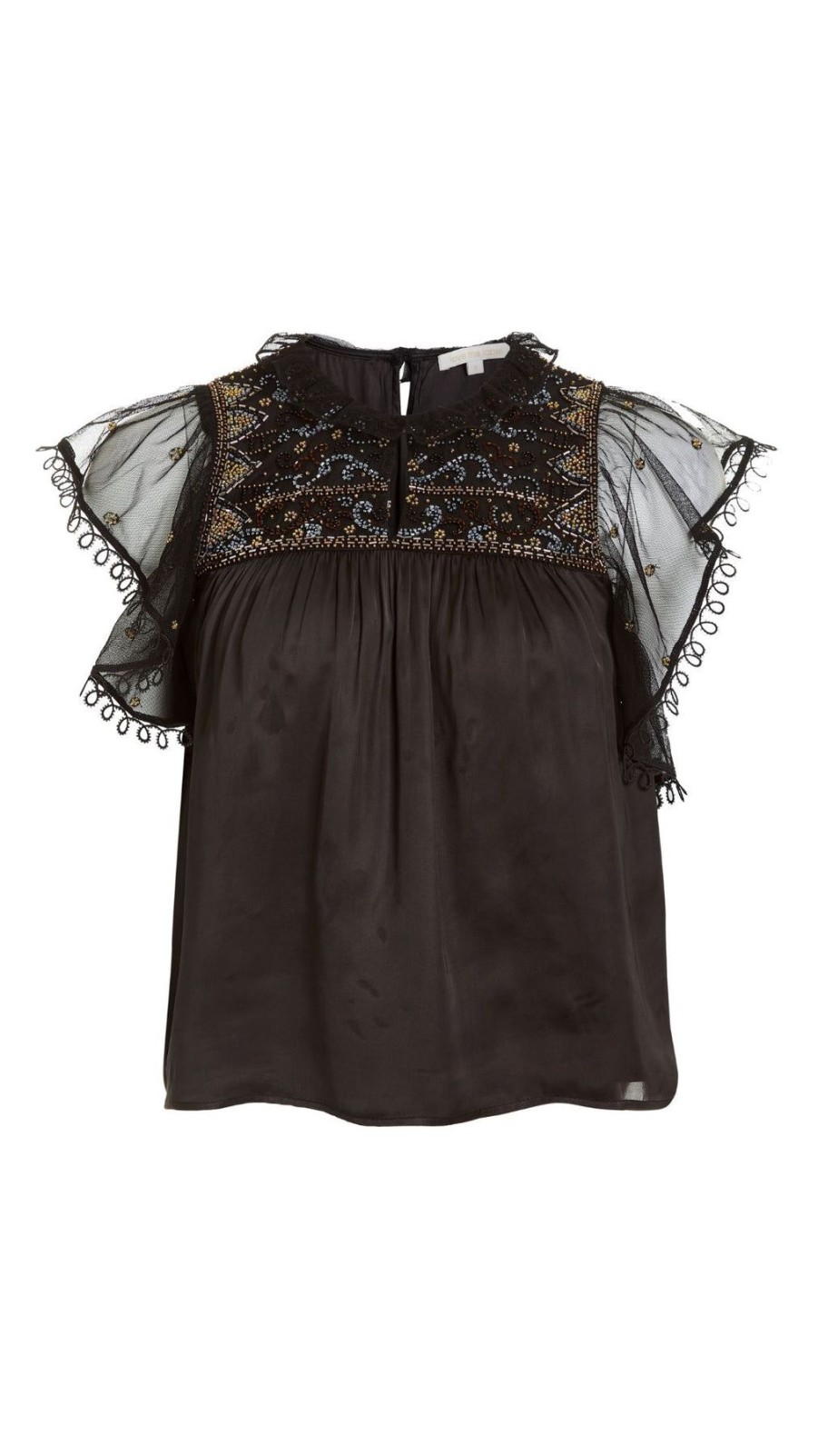 Women Love The Label Shirts & Blouses | Serafina Embellished Top Black