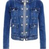 Women L'AGENCE Denim Jackets | Yari Collarless Jacket Rhodes