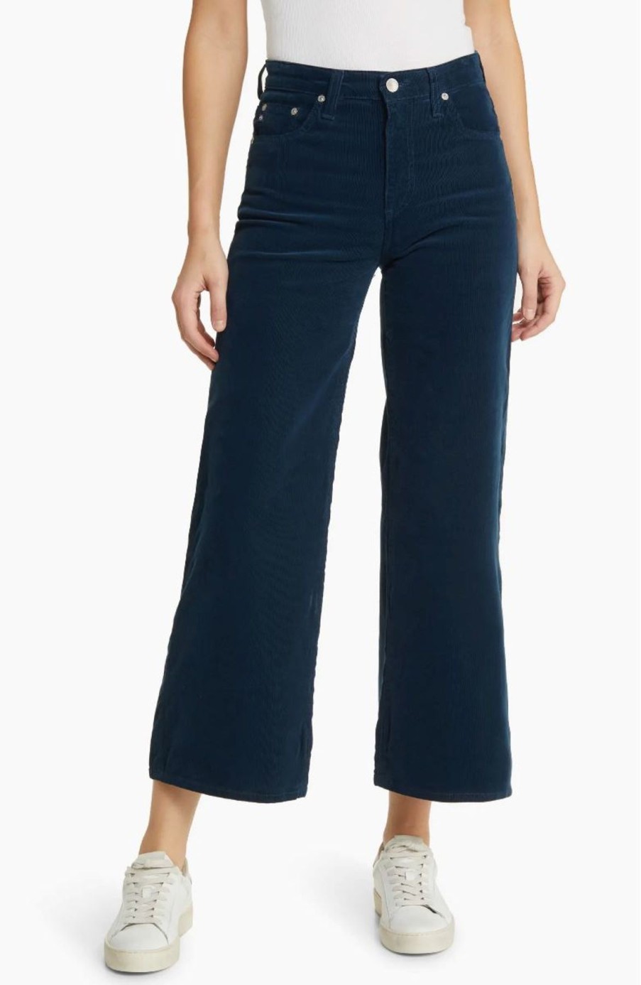 Women AG Adriano Goldschmied Denim | Saige Wide Leg Crop Jeans Velvet Atlantic Night