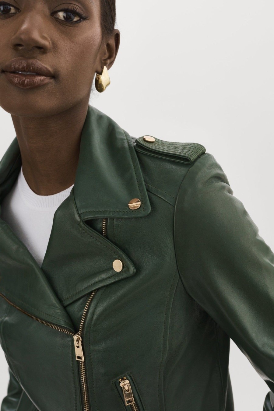 Women LAMARQUE Leather Jackets | Donna 21 Jacket Alpine Green